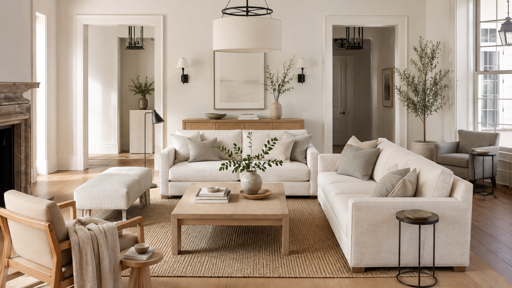A light-filled, thoughtfully styled living room in a Tended-managed home.